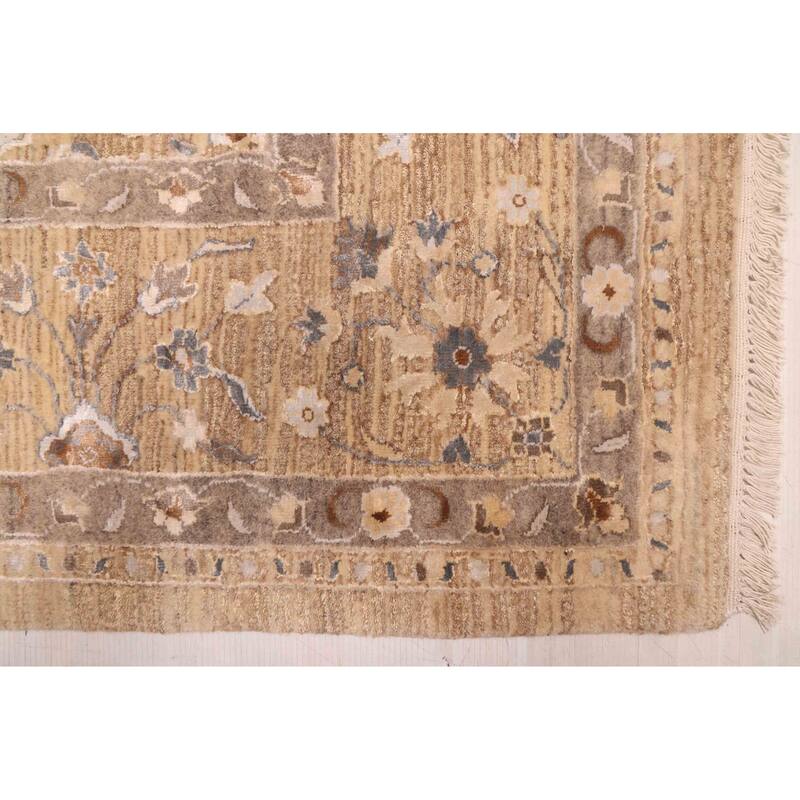 ECARPETGALLERY Hand-knotted Mirzapur Light Brown Viscose, Wool Rug - 9'0 x 11'11