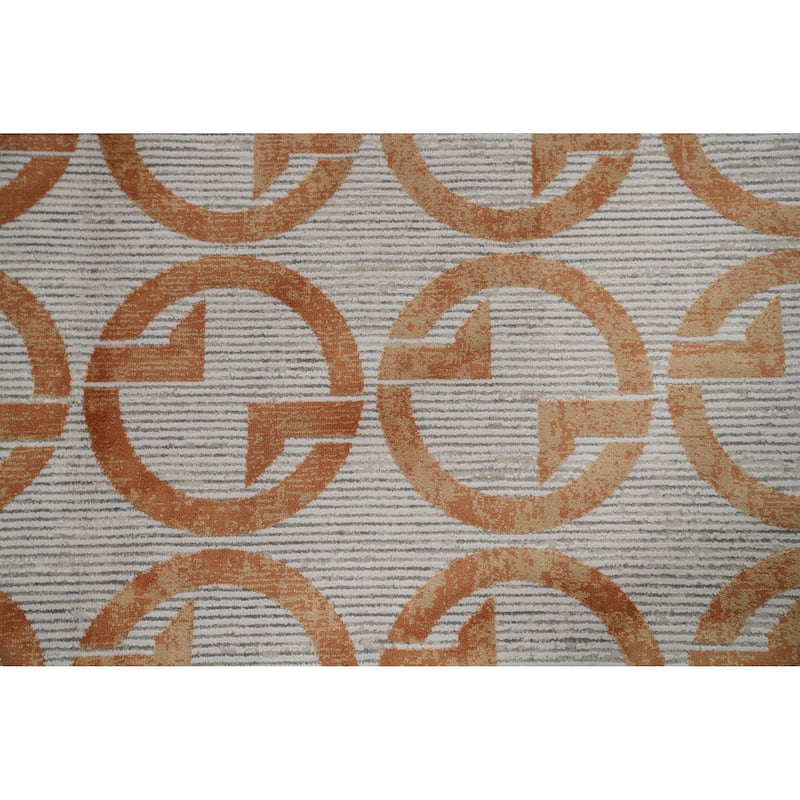 Machine Made Oriental Polyester Carpet Modern Geometric Greys & Charcoal Modern Area Rug - 7' 5'' X 5' 2''