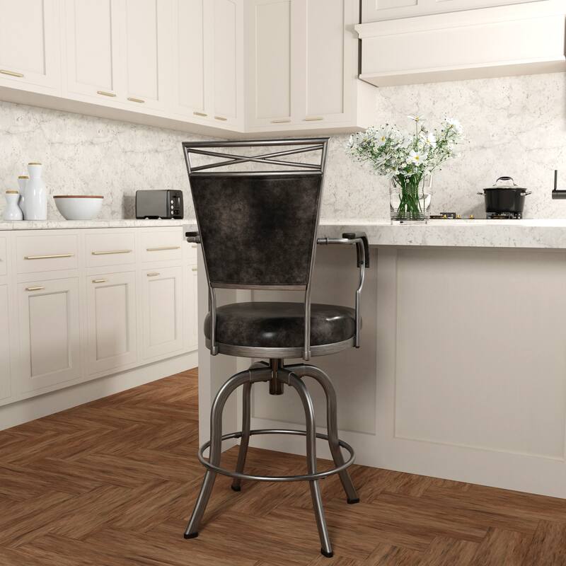 Hillsdale Furniture Bridgetown Metal Swivel Stool, Pewter