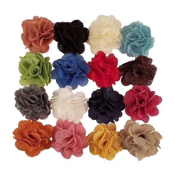 Shop Art Supplies Burlap Jute Fabric Flowers For Crafts Headbands Or Decorations Various Colors 16 Pack Overstock 27728806