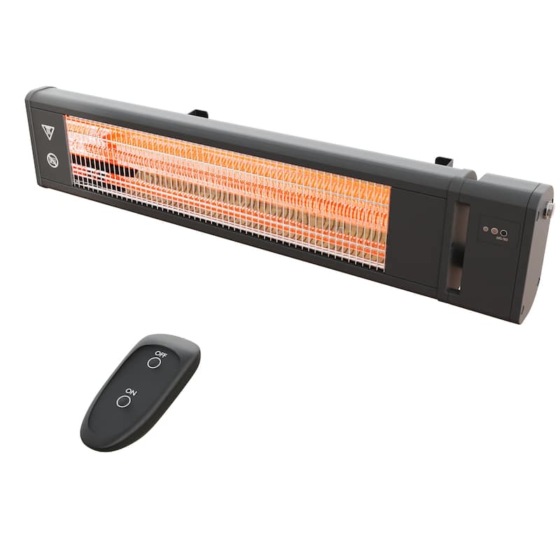 Cozywor Infrared Outdoor Electric Space Heater, Wall Mounted Heater, 1500 W, Remote Control 29" x 6", Black - N/A