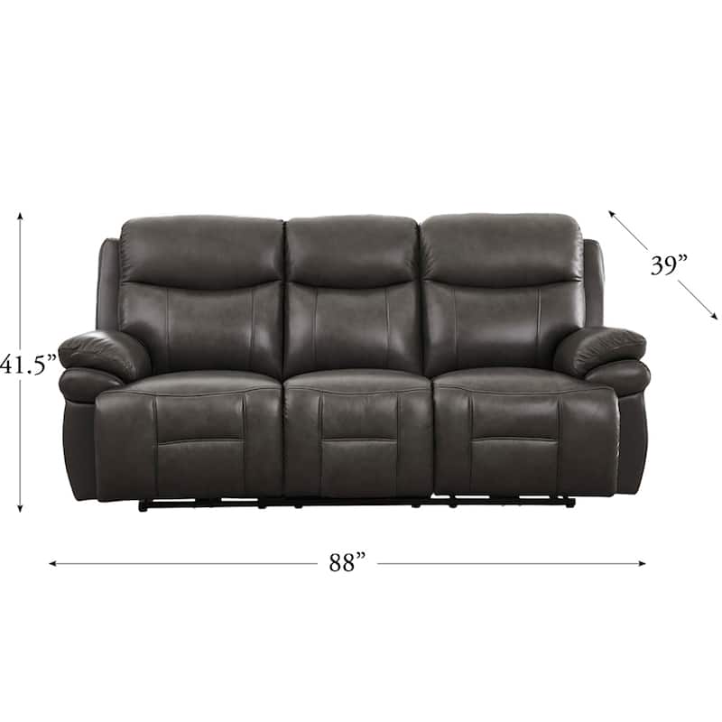 Hydeline Springdale Zero Gravity Power Recline and Headrest Top Grain Leather Sofa