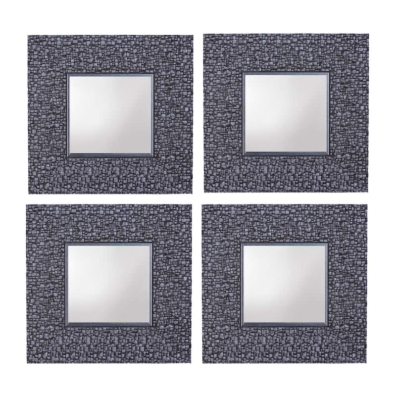 11.25 x 11.25 Inch Decorative Accent Wall Mirrors Set of 4 Silver Mosaic - 11.25"X11.25"