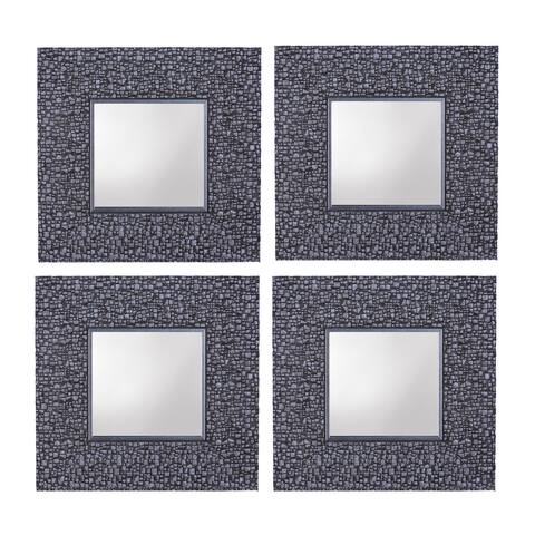 11.25 x 11.25 Inch Decorative Accent Wall Mirrors Set of 4 Silver Mosaic - 11.25"X11.25"