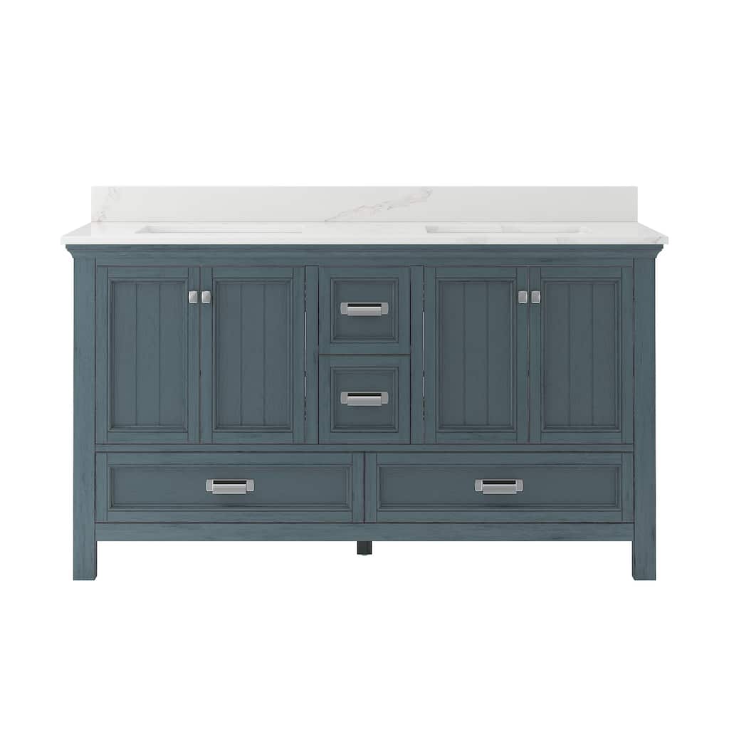 CRAFT + MAIN BAVT6122D-QCB Brantley 60" Free Standing Double Basin