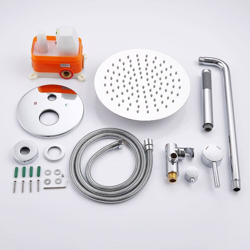 Shower Faucet With Valve Complete Shower System Set Bathroom 10 Inches Rainfall Shower Head With Handheld Sower