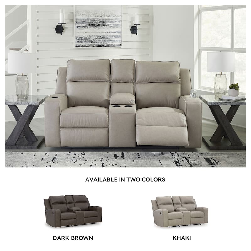 Signature Design by Ashley Lavenhorne Reclining Loveseat with Console - 77"W x 42"D x 43"H