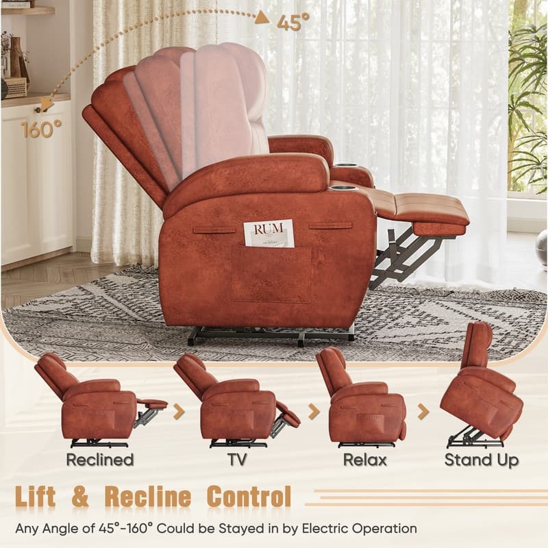 Homall Faux Leather Power Lift Recliner Chair with Massage
