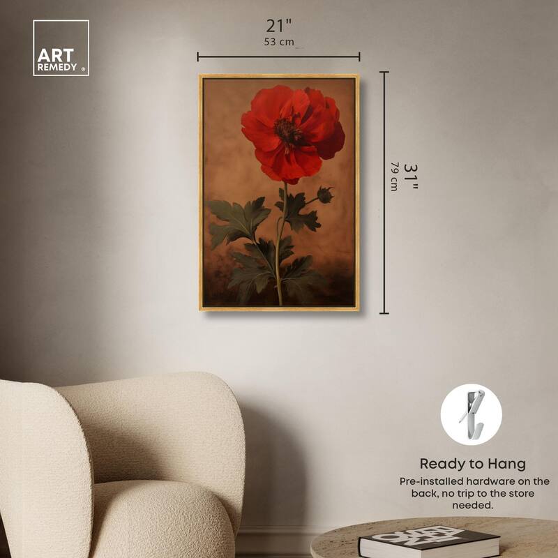 Flourish in Red II Canvas by Art Remedy