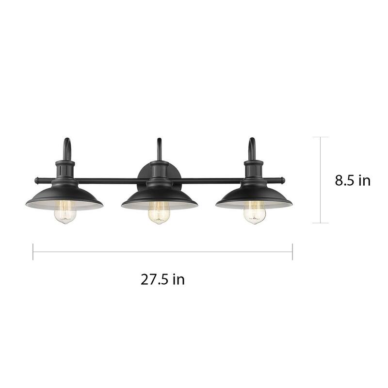 Copper Grove Charentsavan 3-light Black Bath Bar