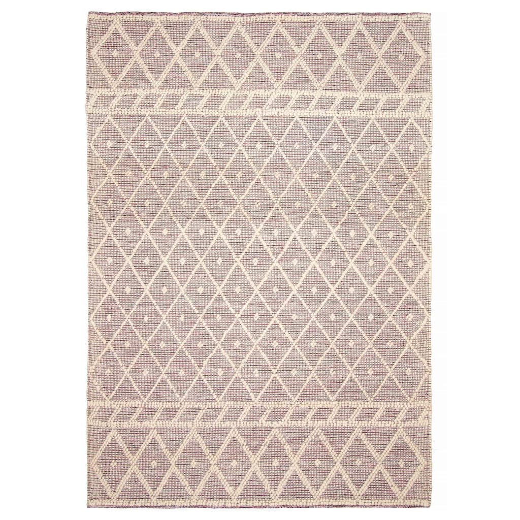 ECARPETGALLERY Braid weave Sienna Pink Wool Rug - 6'1 x 8'11