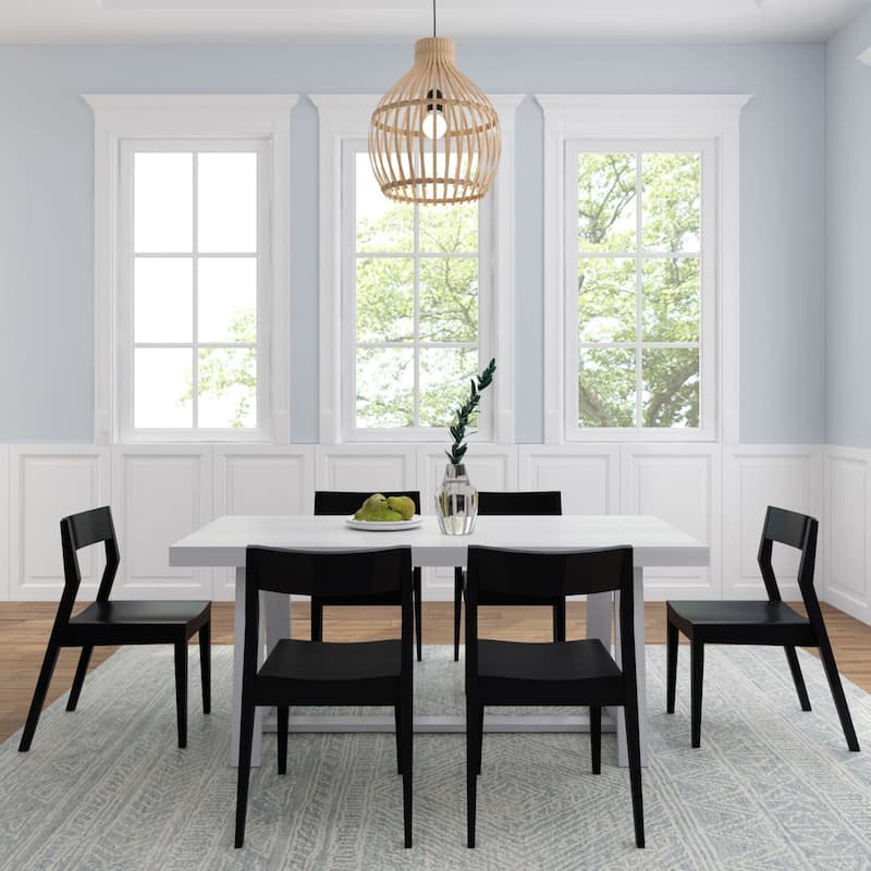 Plank and Beam 72" Classic Solid Wood Table and Chairs Dining Set