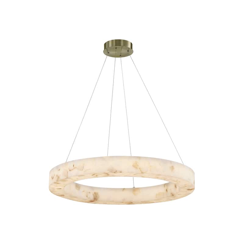 Justice Design LumenAria - Medley LED Alabaster Rocks Ring Pendant Light - 32"