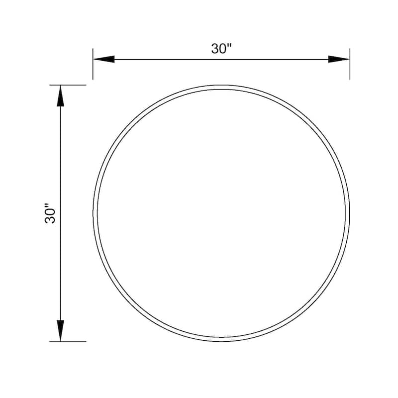 30" Metal Frameless Round Vanity Bathroom Wall Mirror - 30" x 30"