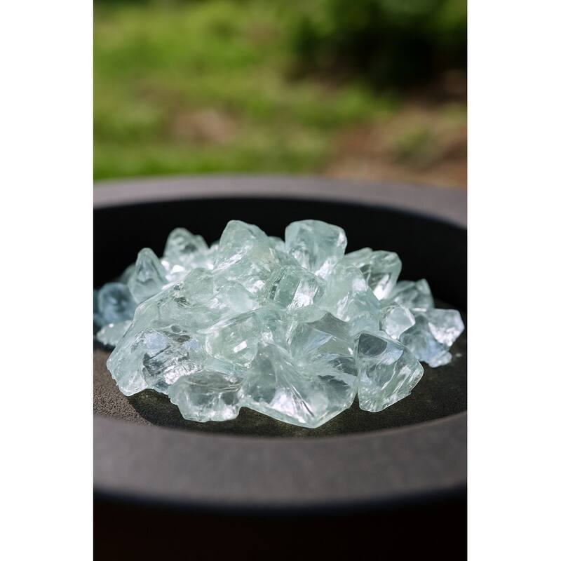 Clear Round Reflective Fire Pit Glass - Clear