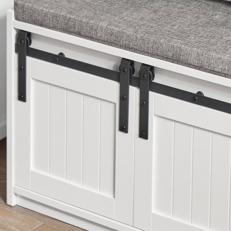Rustic Style Storage Bench - 13.8"D x 47.2"W x 17.7"H
