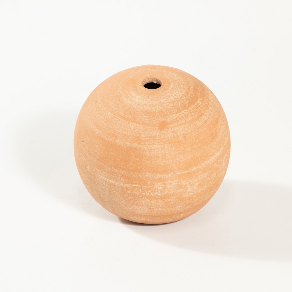Medium Clay Sphere Accent Tabletop Decoration - 16" - Beige