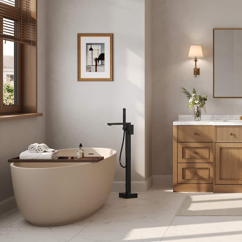 GRANDJOY 1-Handle Stylish Freestanding Tub Faucet with Hand Shower