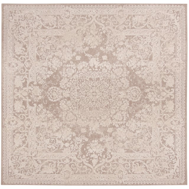 SAFAVIEH Reflection Nedelja Charming Oriental Rug - 8' Square - Beige/Cream