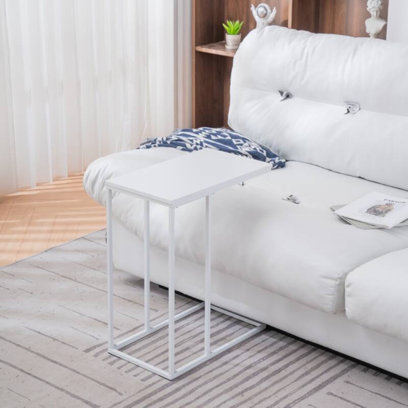 Modern C-Type Single Layer MDF Iron Rectangle Side Table - 18.9” x 11.02” x 22.83"