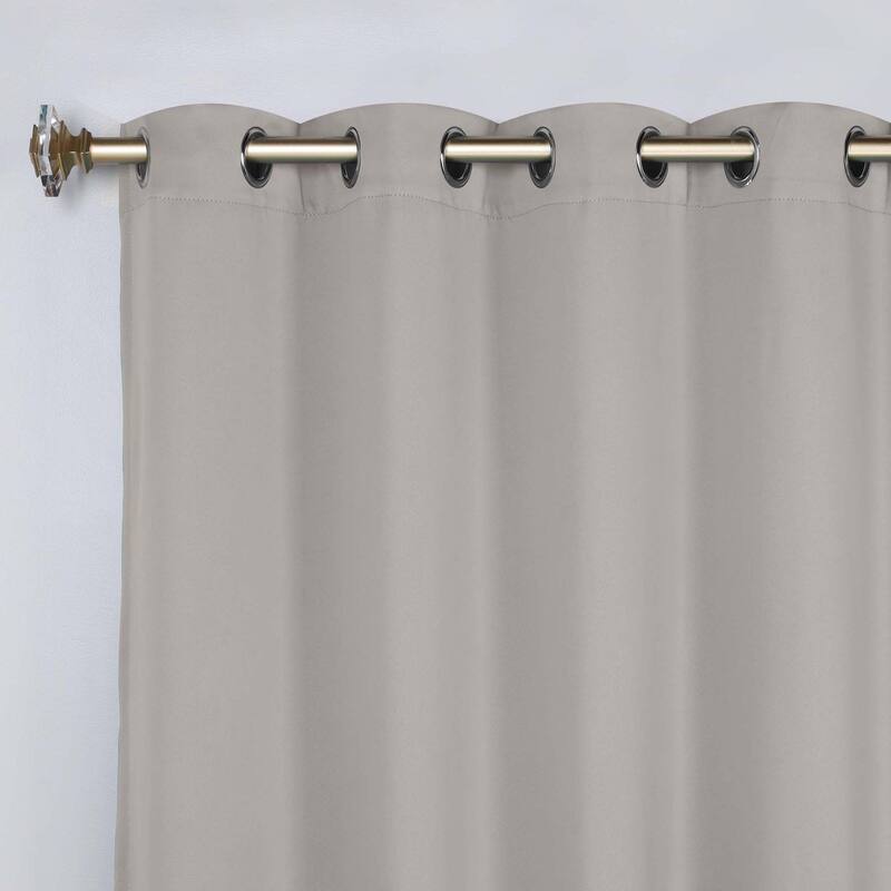 Superior Solid Machine Washable Room Darkening Grommet Curtains, Set of 2