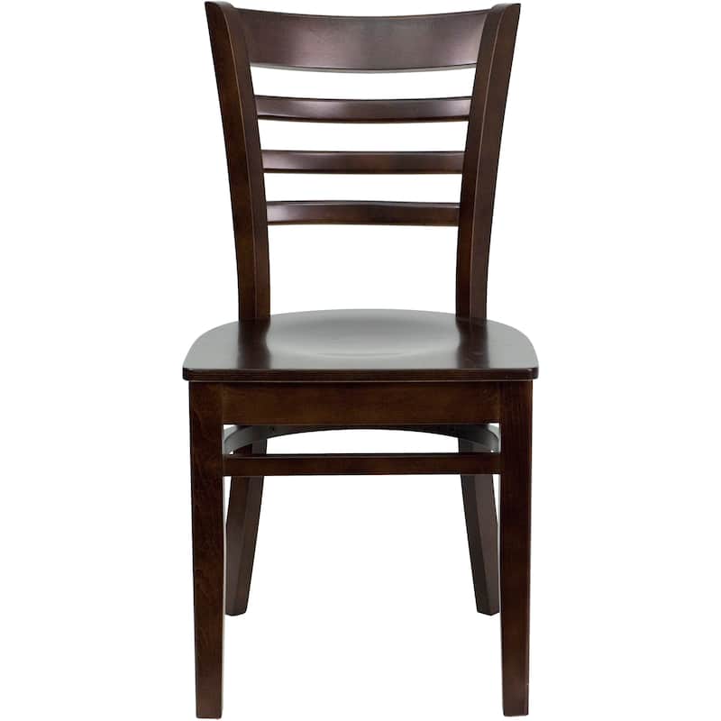 Ladder Back Wooden Restaurant Chair - 17.25"W x 20"D x 33.75"H