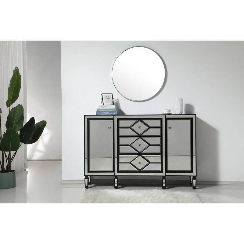 2-Door Mirrored Accent Cabinet