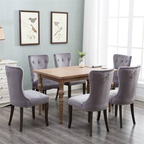 Clihome Tufted Upholstered Armless Dining Chair (Set of 2)