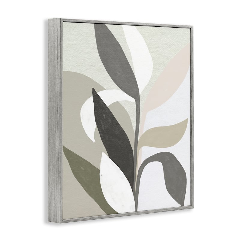 Stupell Soft Modern Organic Leaves Framed Giclee Art Design By June Erica Vess