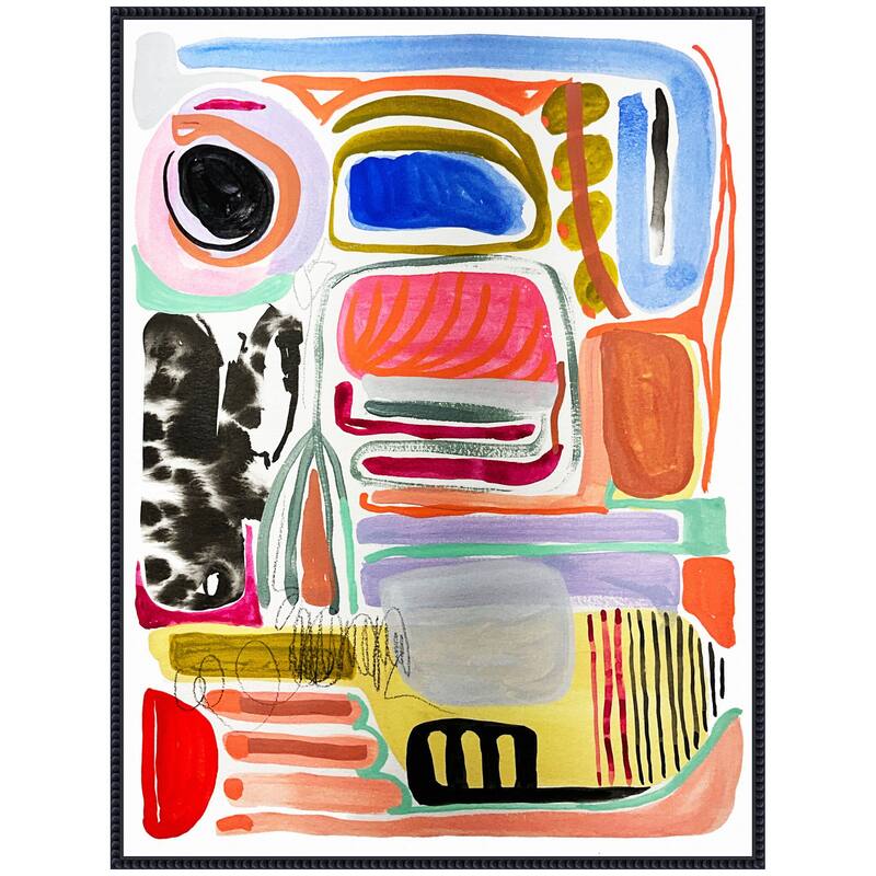 Kate and Laurel Sylvie Abstract 09 Framed Canvas by Emma Daisy