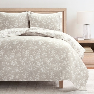 Lush Decor Floral Jacquard Reversible Soft Matelasse Quilt 3-Piece Set