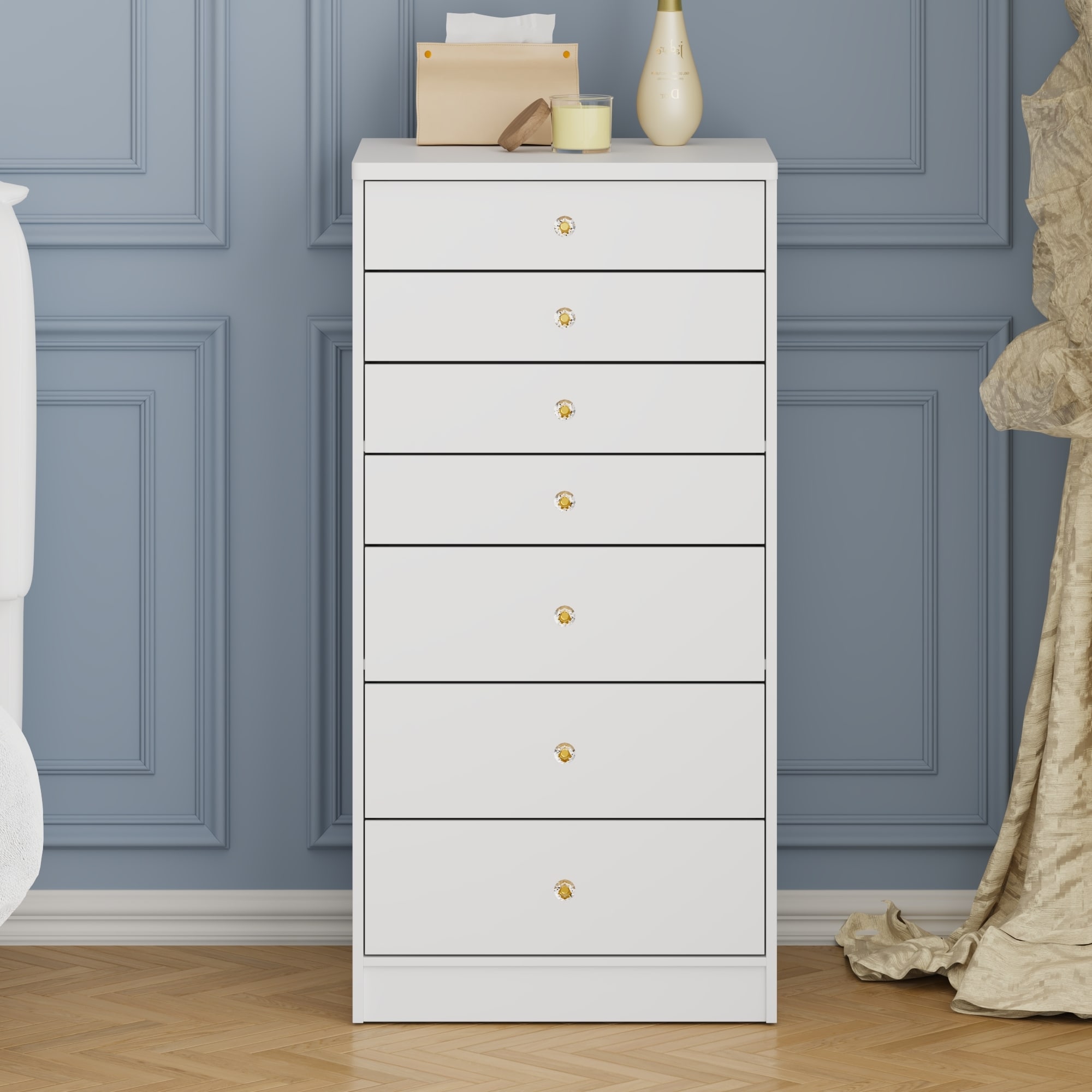 7 drawer tall chest sales of drawers in white