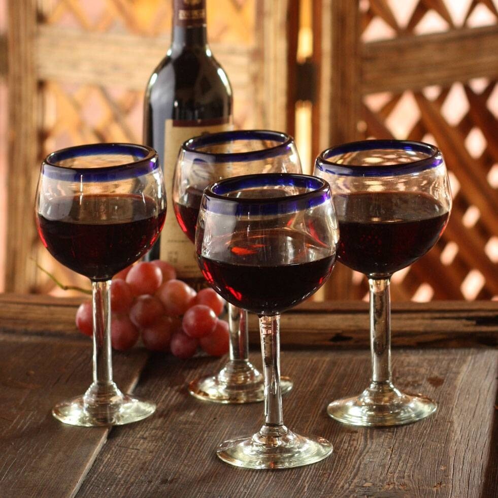 Handblown Stemless Wine Glass, Fair Trade, Handmade stemware