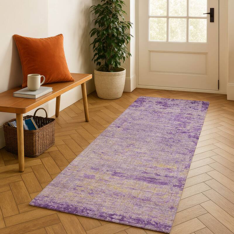 Premium Washable Super Soft Mayfield Rug - Purple - 2'3" x 7'6"