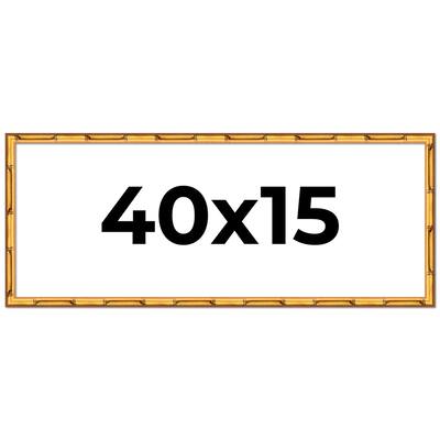 40x15 Frame Gold Bamboo Solid Wood Picture Frame | 1 Inch Moulding