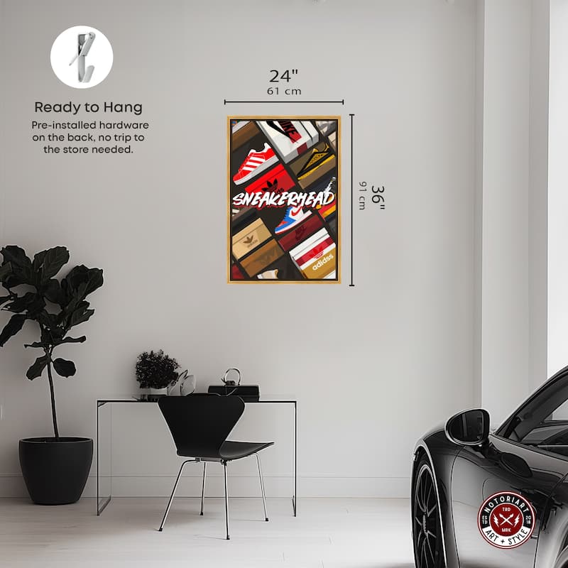 Notoriart Sneakerhead Collection Framed Sneaker 1 Piece Canvas Wall Art