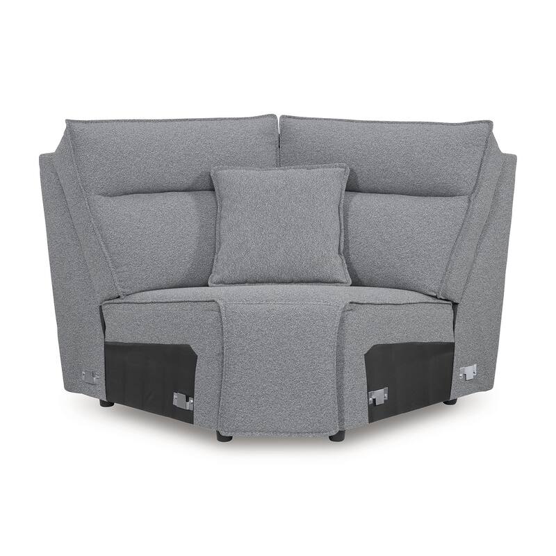 Signature Design by Ashley Modmax Ii Gray 6-Piece Reclining Sectional with Chaise and Audio Console - 143" W x 125" D x 41" H