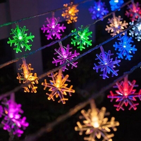 1.5M 10LED String Light Snowflake Christmas Lights Waterproof String Fairy Wedding Light Lamp Xmas Party Christmas Decor. Opens flyout.