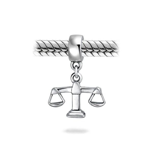 Scales of Justice Lawyer Judge Law Zodiac Libra Dangle Charm for Euro Bracelets