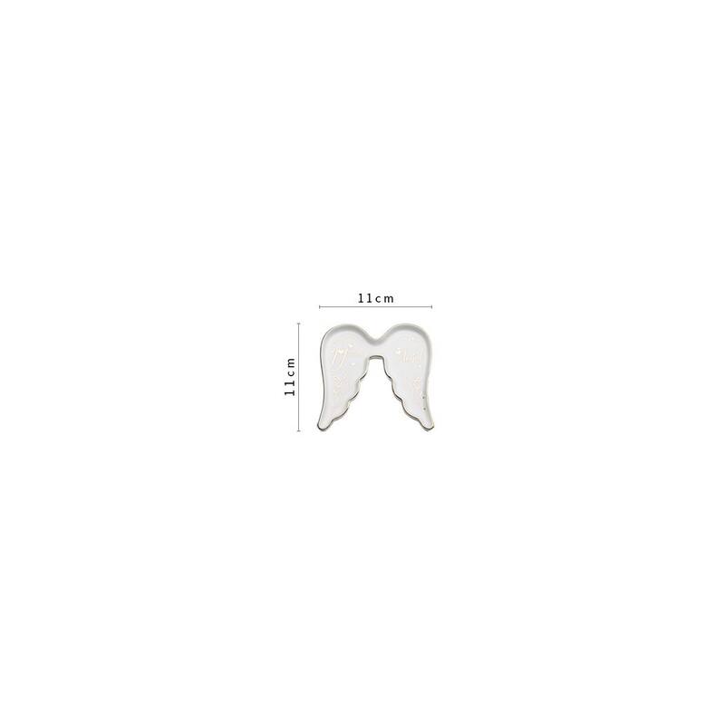 Curata White with Gold-Tone You Are My Angel Wings Ceramic Trinket Dish