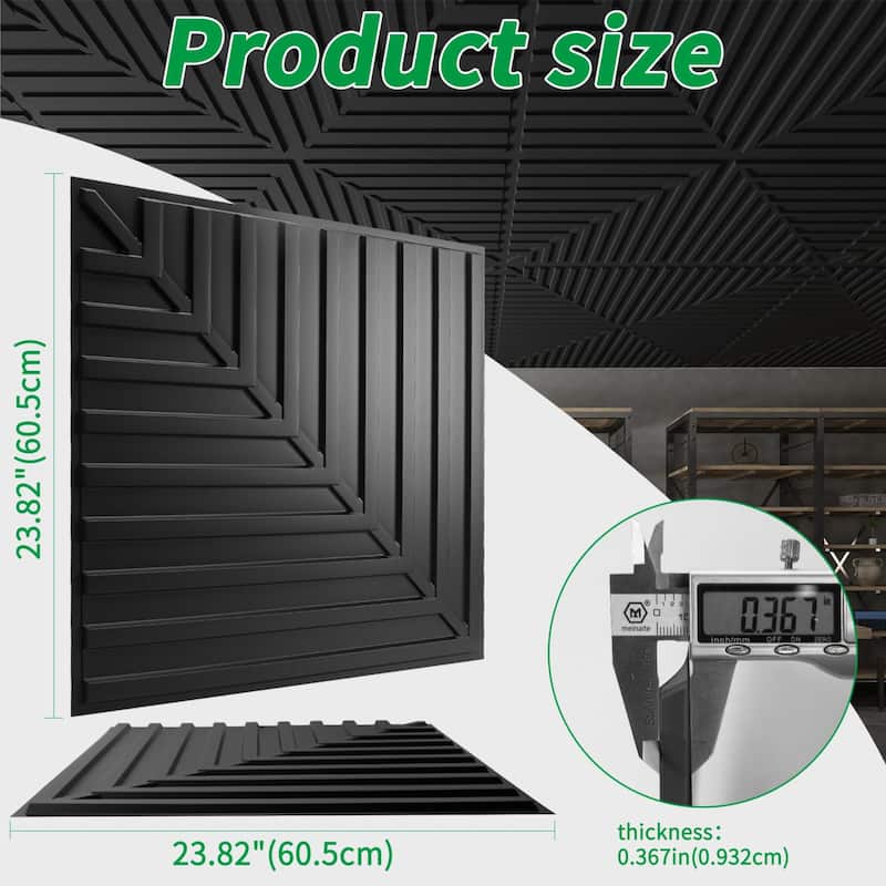 Art3d 12-sheet 3D PVC Wall Panels Ceiling Tiles-Cover 48sq.ft.