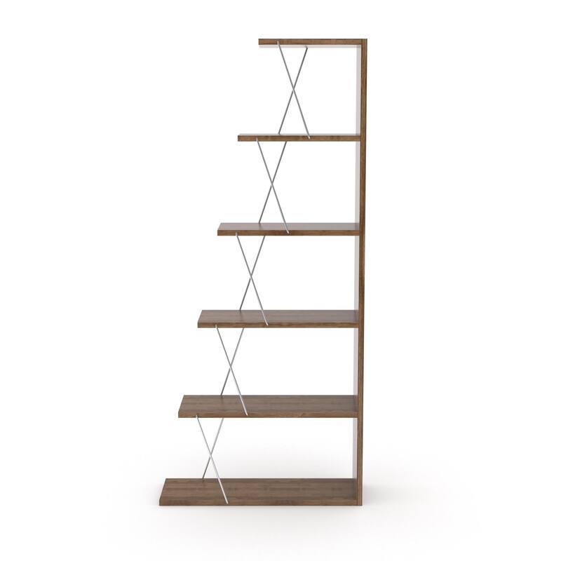 Modern 5 Tier Narrow Ladder Bookshelf