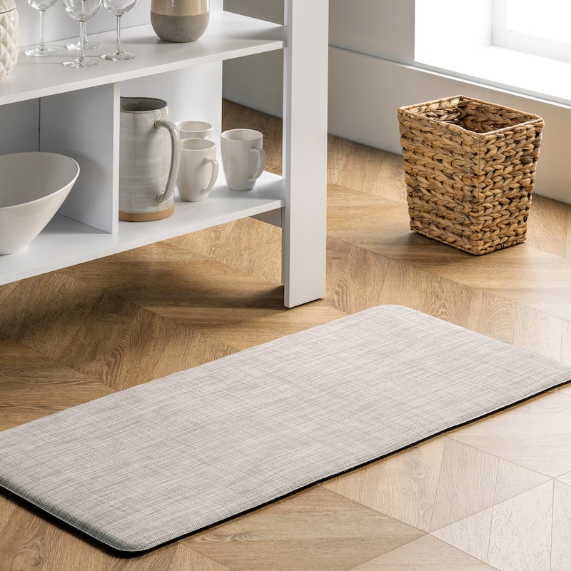 Nuloom Casual Anti Fatigue Kitchen or Laundry Room Comfort Mat - 18" x 30" - Off White