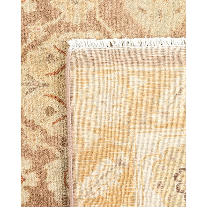 Overton Hand Knotted Wool Traditional Oriental Brown Area Rug - 5' x 8'