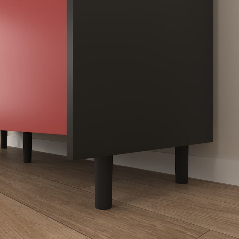 Sideboard Cabinet with Doors & 2 Drawers, Freestanding Coffee Bar Cabinet, Accent Cabinet with 2 Open Storage Compartment