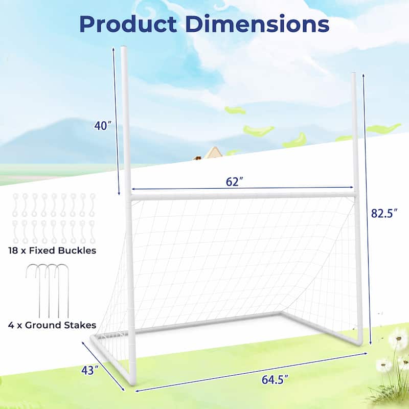 Gymax 2 in 1 Football Training Equipment w/ 4 Ground Stakes 18 Bungee