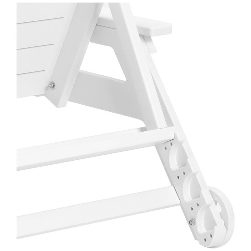 Brighton Outdoor Poly Reclining Chaise Lounge with Wheels & Cup Holder