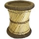 preview thumbnail 14 of 24, Natural Geo Moray Decorative Handwoven Jute Accent Stool Navy Green