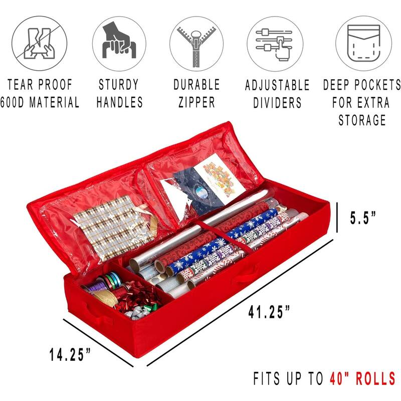 Hold N' Storage - Wrapping Paper Storage Container. Fits up to 27 Rolls 1.37" Diam.