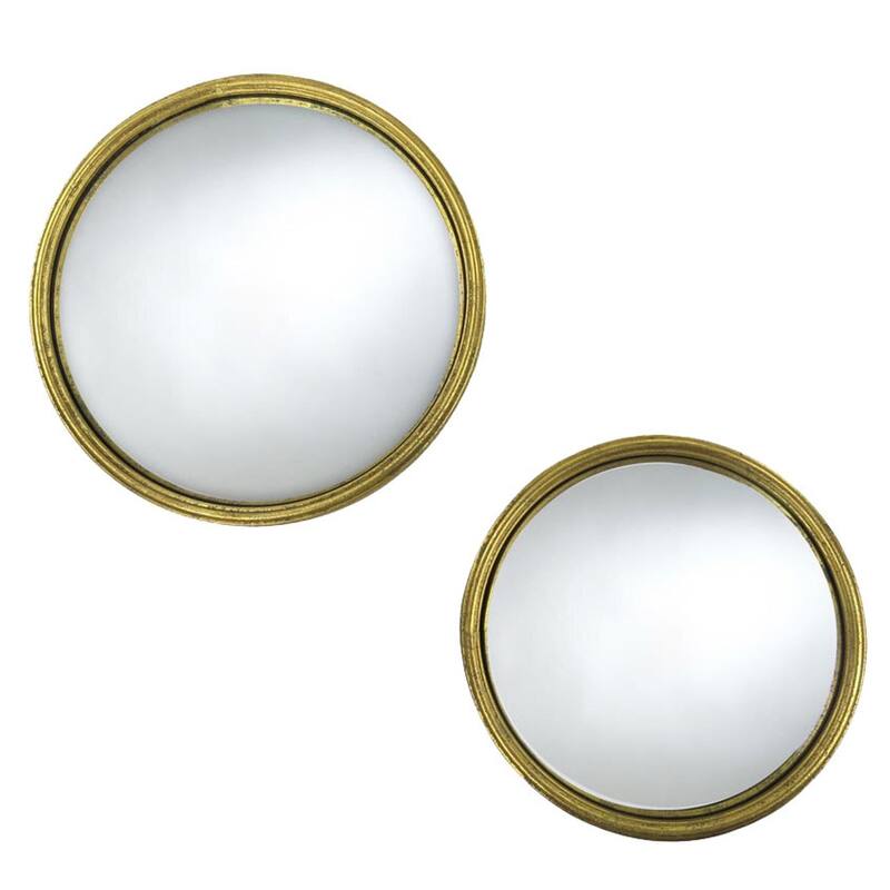 Round Gold Bullseye Mirror with Reflective Metal Design for Living Room and Bedroom Walls
